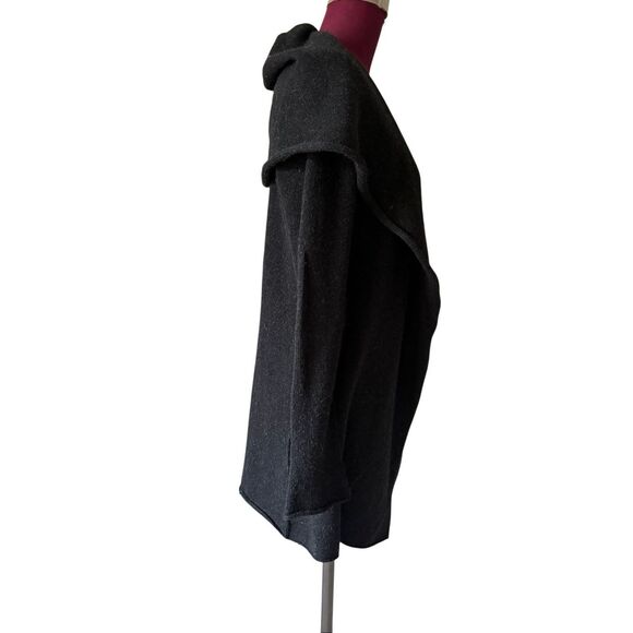 Vince Open Front Hooded Cardigan Medium M Wool Alpaca Cashmere Charcoal Gray Gre - Picture 5 of 6